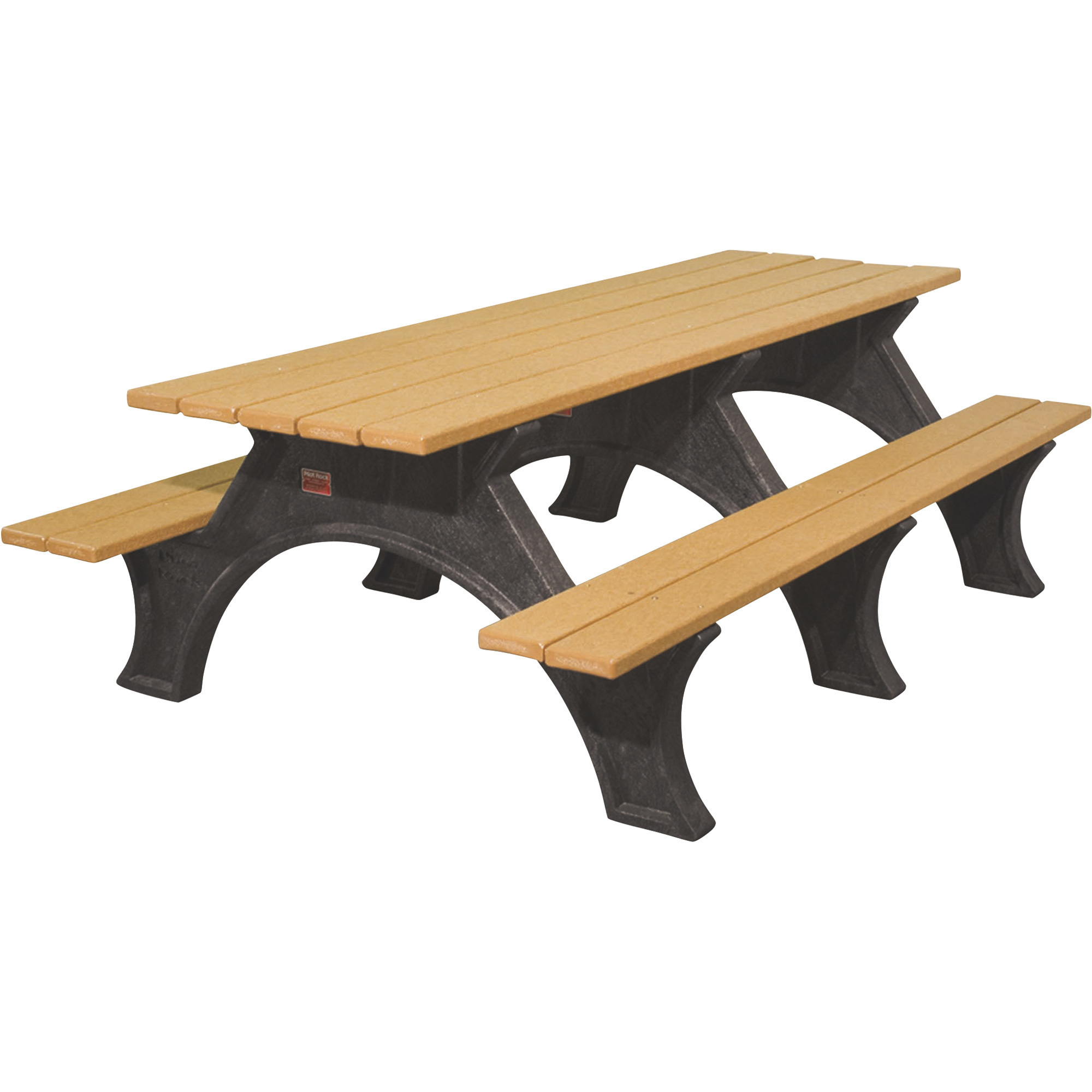 Pilot Rock Recycled Plastic Picnic Table, Brown/Cedar-Color, 6ft.L, Model# ART/W-6C